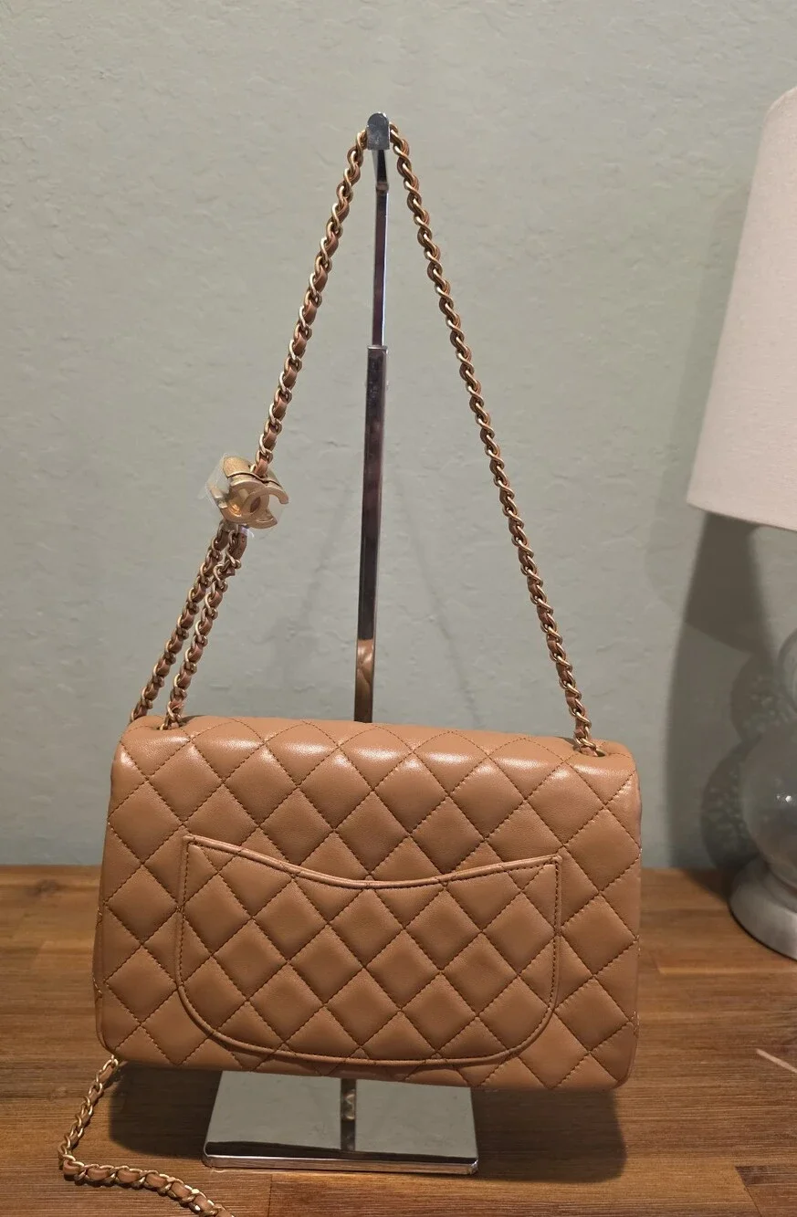 New CHANEL Small Flap Bag W/ Sliding Chain Strap